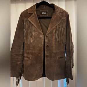 XoXo Fringe Western Suede Jacket  Size Small